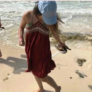 American Eagle Outfitters rust colored bohemian tiered sundress in size xs